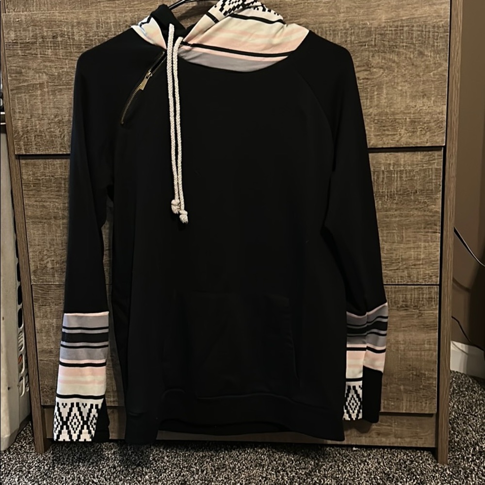 Aztec hooded sweatshirt.